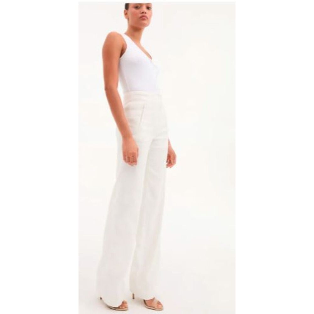 Veronica Beard Women's Jude Straight Pants Sz 0 NWT 448.00 Off White